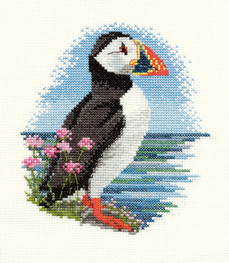 Puffin Cross Stitch Kit by Derwentwater Designs