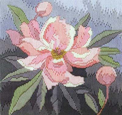 Peony Long Stitch Kit by Derwentwater Designs