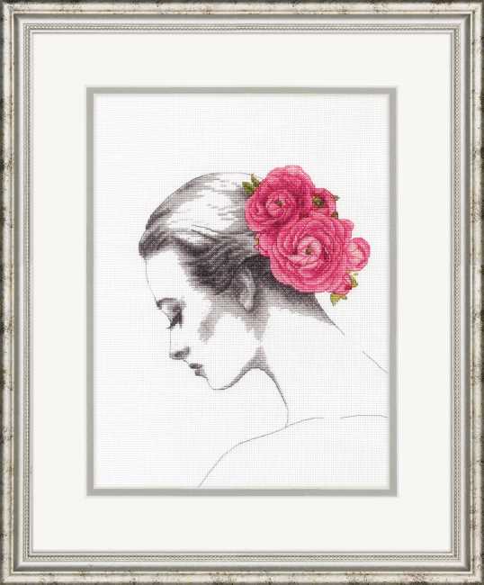 Floral Portrait Cross Stitch Kit by Dimensions