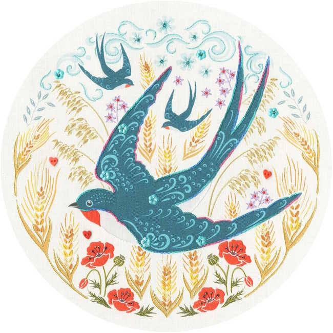 Folk Swallows Embroidery Kit By Bothy Threads