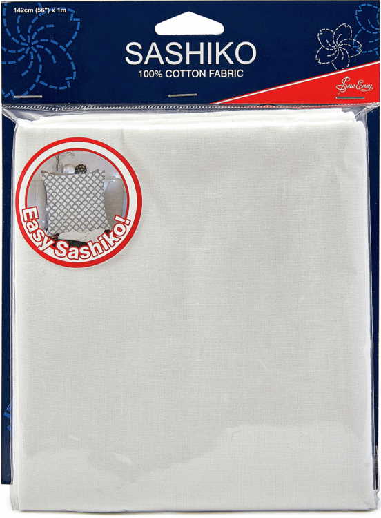 Ecru Sashiko Cotton Embroidery Fabric by Sew Easy