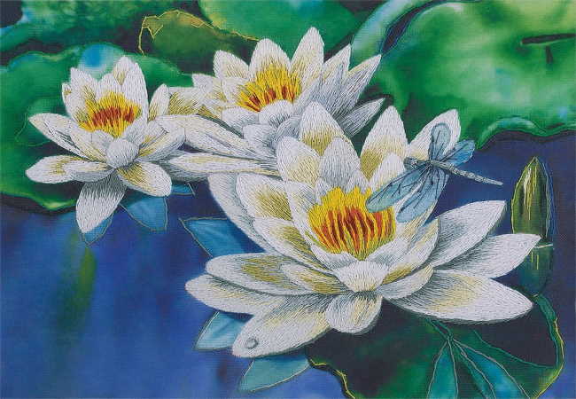 Gentle Lotuses Embroidery Kit by PANNA