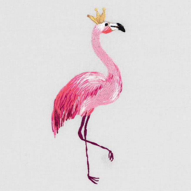 Flamingo Embroidery Kit by PANNA