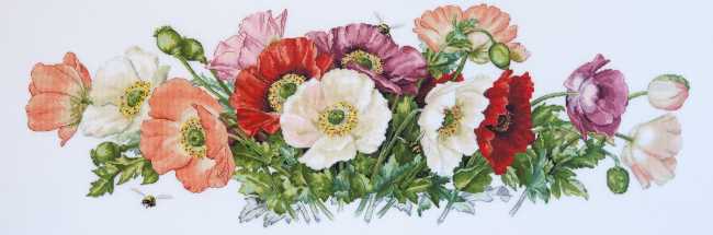Poppies Cross Stitch Kit by Merejka