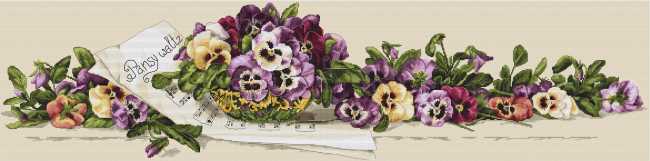 Pansy Waltz Cross Stitch Kit by Merejka