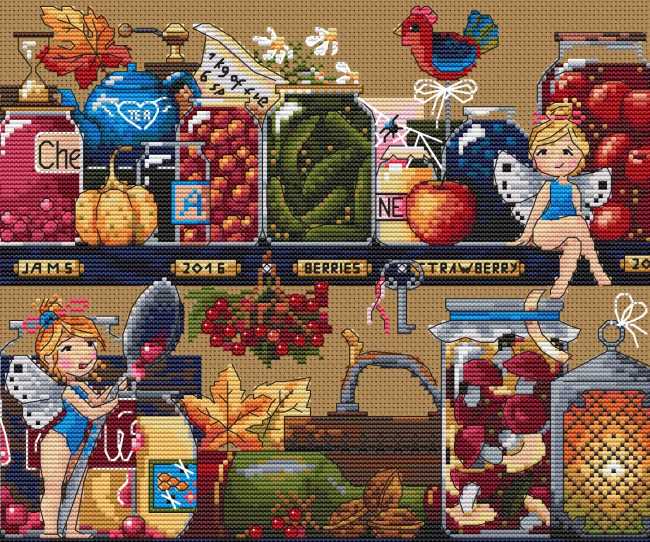 Pantry Treasures Cross Stitch Kit by Merejka