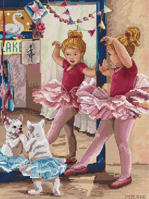 The Ballerinas Cross Stitch Kit by Merejka