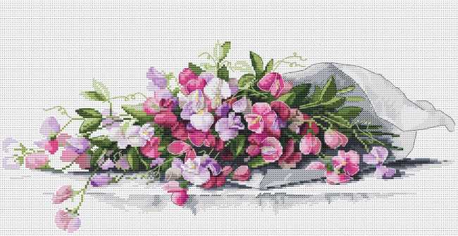 Sweet Pea Cross Stitch Kit by Merejka