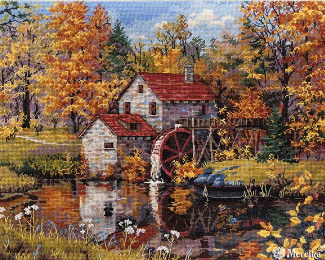 Watermill Cross Stitch Kit by Merejka