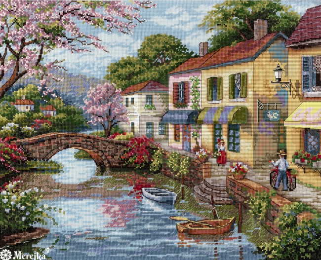 Quaint Village Shops Cross Stitch Kit by Merejka