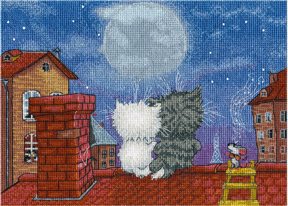 Tryst on the Roof Cross Stitch Kit by PANNA