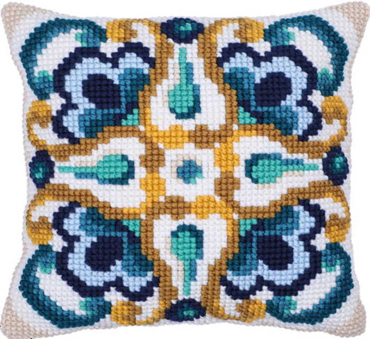 Sienna Tile Printed Cross Stitch Cushion Kit by Needleart World