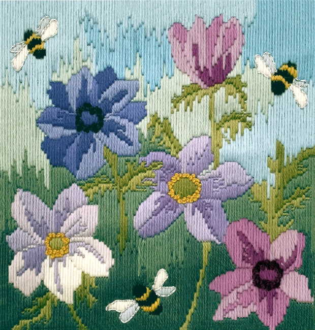 Anemones Long Stitch Kit by Derwentwater Designs