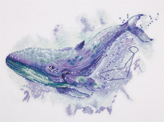 Watercolour Whale Cross Stitch Kit by PANNA
