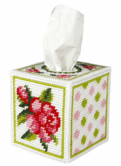 Rose Tissue Box Cover Counted Tapestry Kit by Orchidea