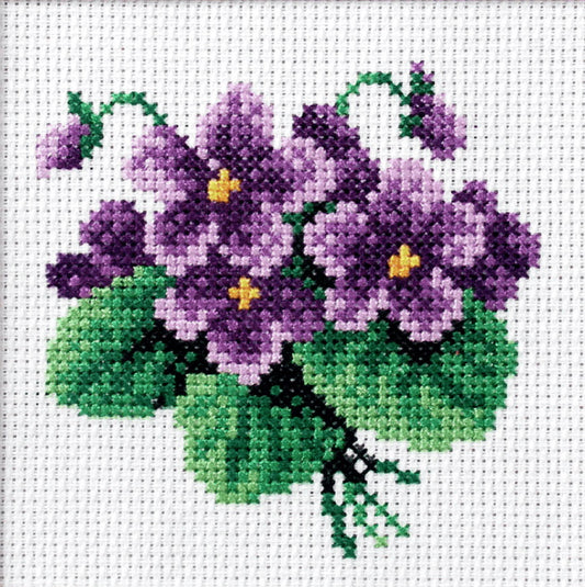 Viola Printed Cross Stitch Kit by Orchidea