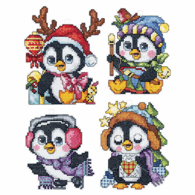 Christmas Penguins Cross Stitch Kit by Orchidea
