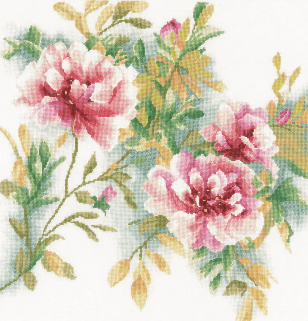 Rose Branch Cross Stitch Kit By Lanarte