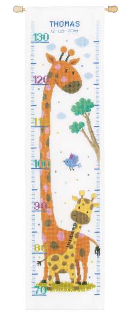 Giraffe Height Chart Cross Stitch Kit By Vervaco