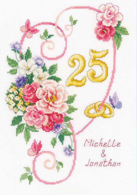 Wedding Anniversary Sampler Cross Stitch Kit By Vervaco