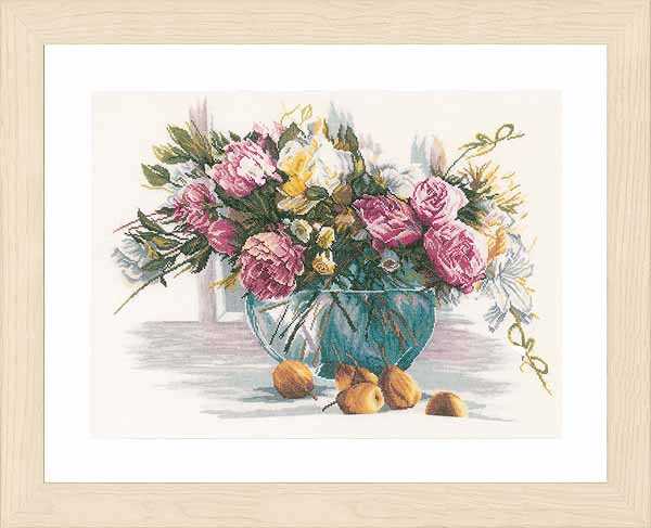 Flowers Cross Stitch Kit By Lanarte