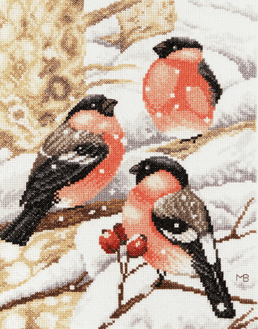 Bullfinch Cross Stitch Kit By Lanarte