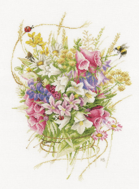 Summer Bouquet Cross Stitch Kit By Lanarte