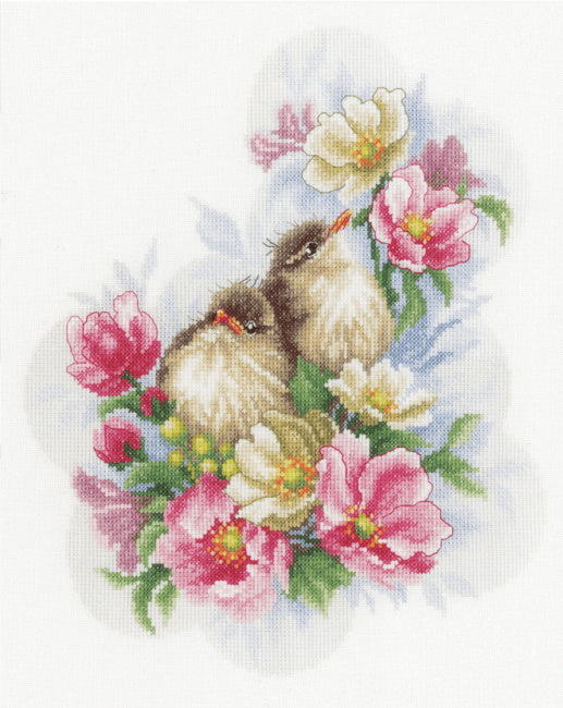 Flower Branch Guardians Cross Stitch Kit By Lanarte