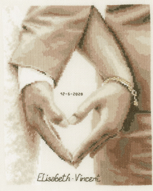Heart of the Newlyweds Wedding Sampler Cross Stitch Kit By Vervaco