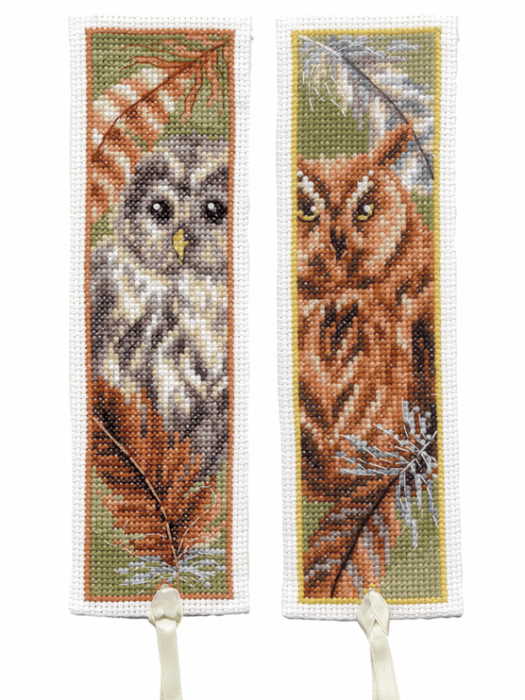 Owl with Feathers Bookmark Cross Stitch Kit By Vervaco