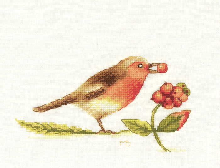 Robin Cross Stitch Kit By Lanarte