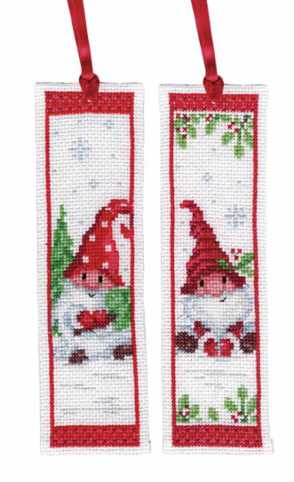 Christmas Gnomes Bookmark Cross Stitch Kit By Vervaco