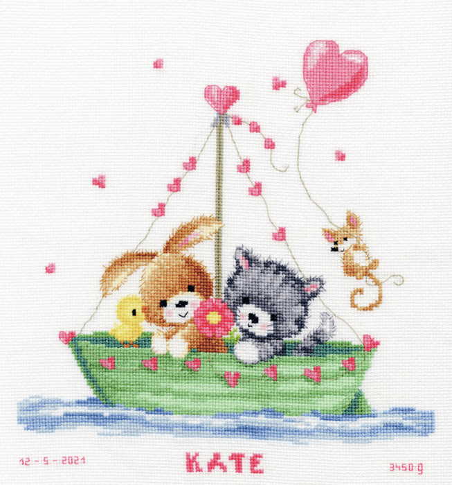Our Greatest Adventure Birth Sampler Cross Stitch Kit By Vervaco