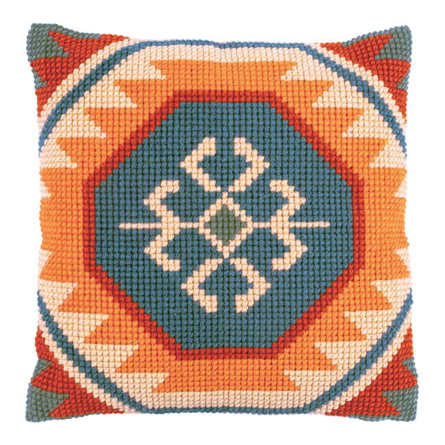 Kelim Motifs Printed Cross Stitch Cushion Kit by Vervaco