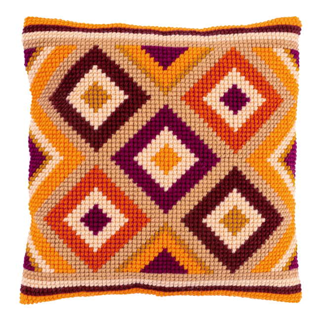 Kelim Motifs Printed Cross Stitch Cushion Kit by Vervaco