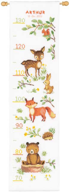 Forest Animals Height Chart Cross Stitch Kit By Vervaco