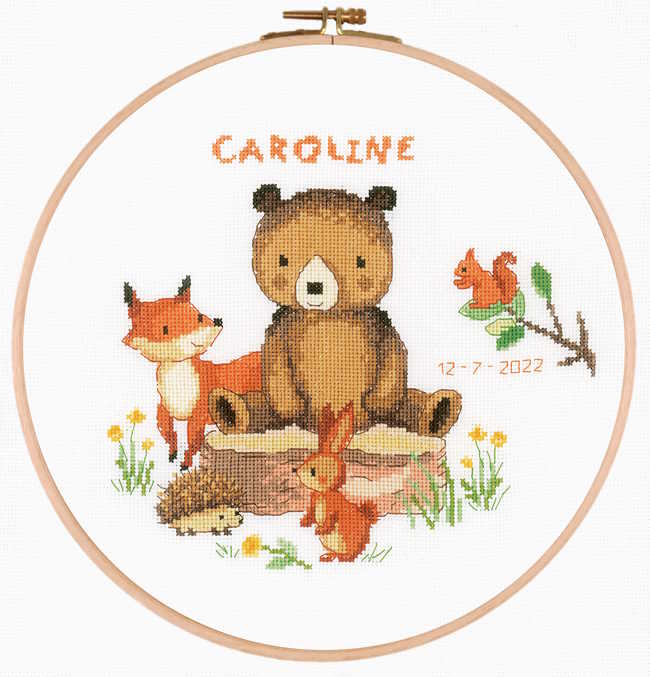 Forest Animals Birth Sampler Cross Stitch Kit By Vervaco