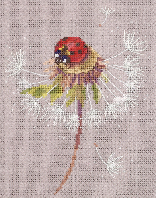 Ladybird on Dandelion Cross Stitch Kit by PANNA