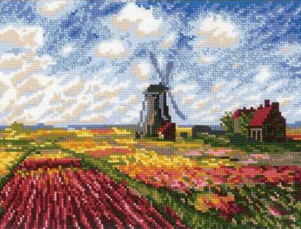 Tulip Fields Cross Stitch Kit By RIOLIS