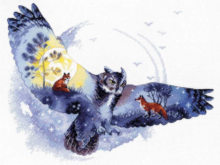 In the Night Forest Cross Stitch Kit By RIOLIS