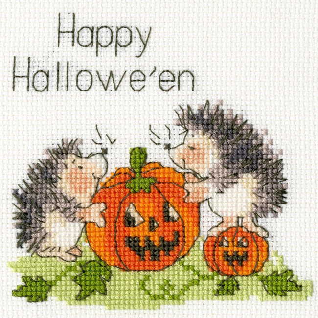 Jack O'Lantern Cross Stitch Card Kit By Bothy Threads