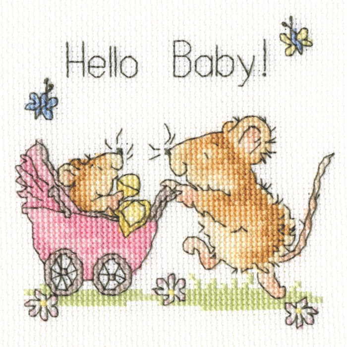 Hello Baby Cross Stitch Card Kit By Bothy Threads