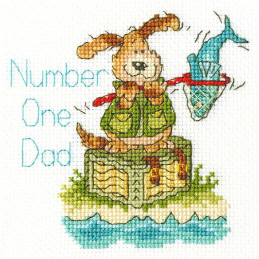 Number One Dad Cross Stitch Card Kit By Bothy Threads
