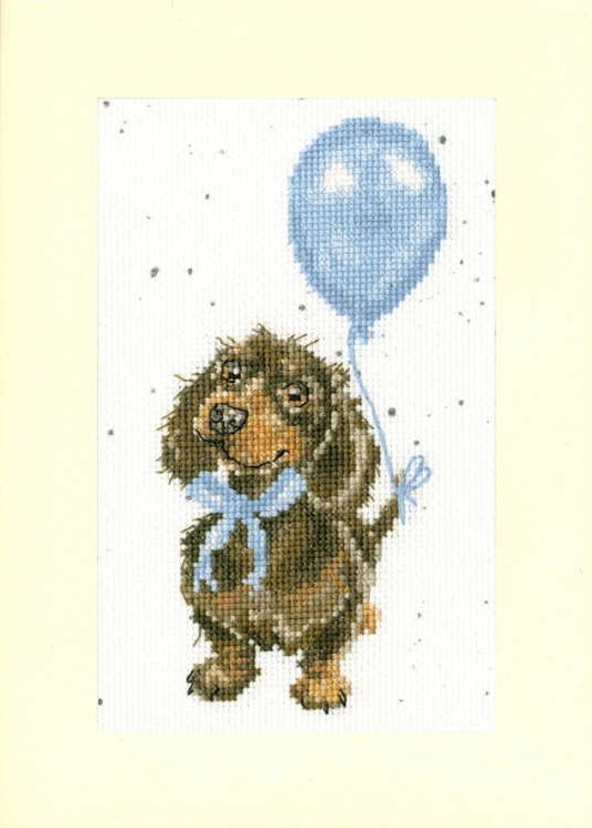 Welcome Little Sausage Cross Stitch Card Kit by Bothy Threads