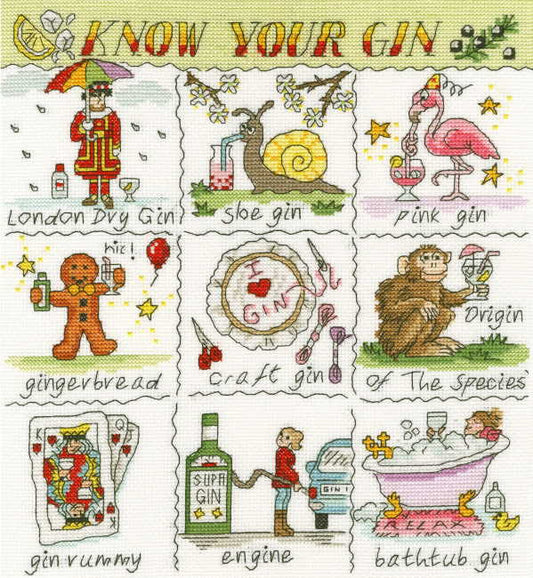 Know Your Gin Cross Stitch Kit By Bothy Threads