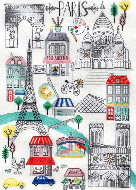 Love Paris Cross Stitch Kit By Bothy Threads