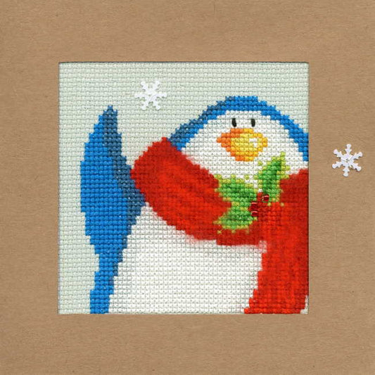 Snowy Penguin Cross Stitch Christmas Card Kit by Bothy Threads