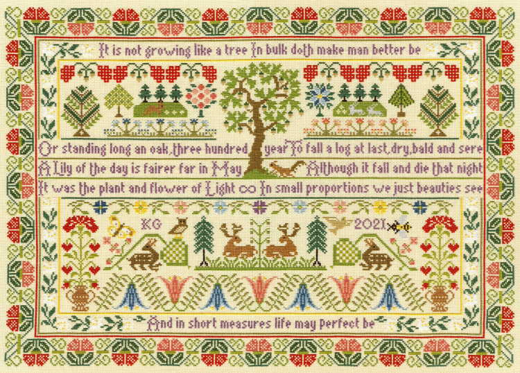 Oak Tree Sampler Cross Stitch Kit By Bothy Threads
