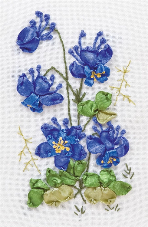 Columbine Ribbon Embroidery Kit by PANNA