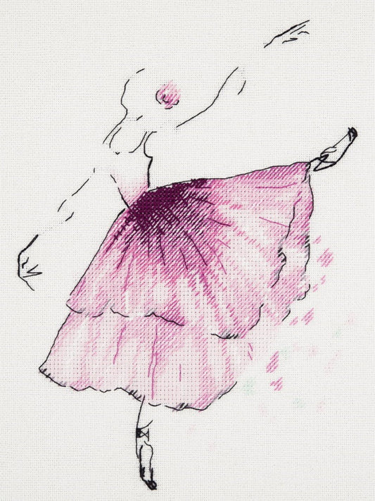 Anemone Flower Ballerina Cross Stitch Kit by PANNA